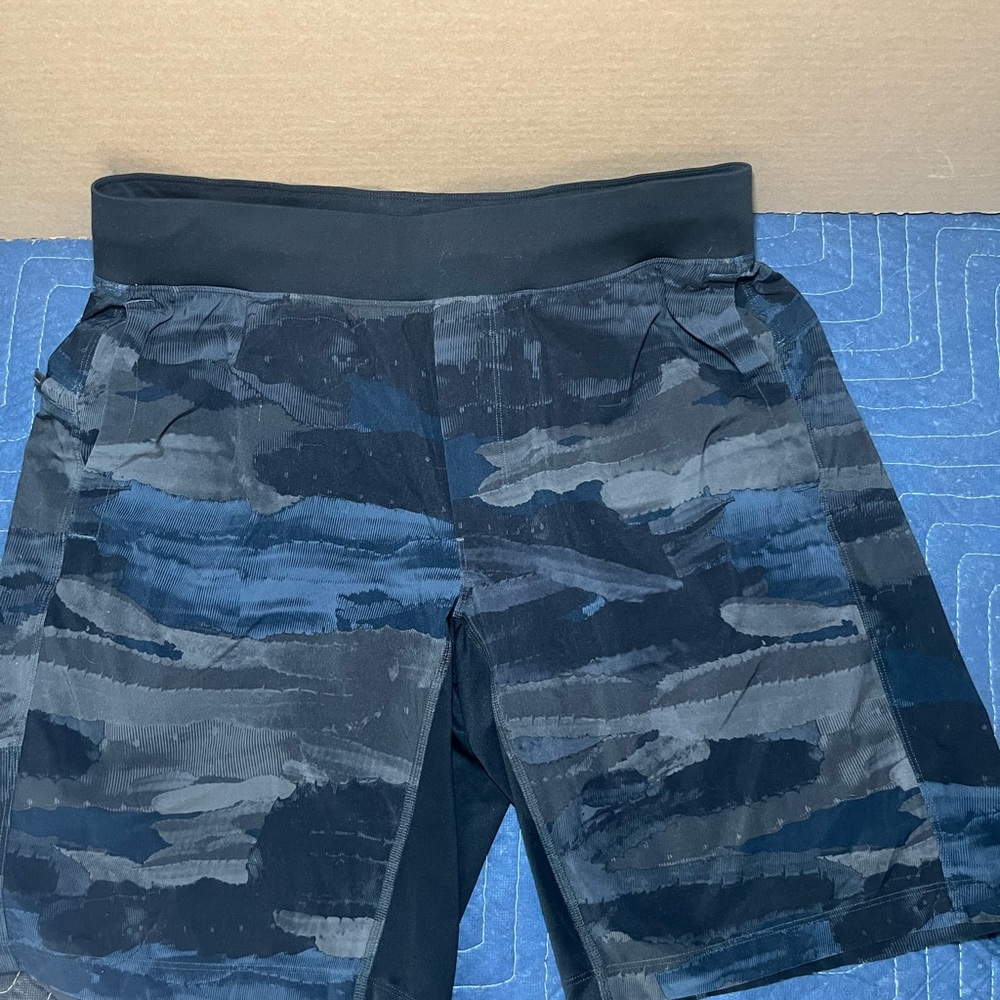 lululemon athletica Blue and Black Athletic Shorts